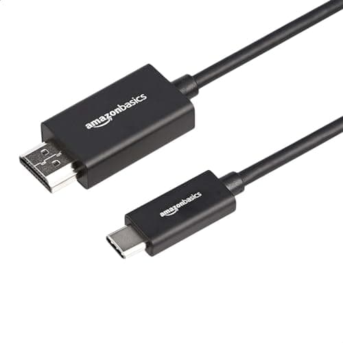 Amazon Basics Adaptador de cable USB-C (fuente) a HDMI (pantalla) unidireccional de aluminio premium (compatible con Thunderbolt 3) 4K@60Hz, 6 pies, negro - imagen 2