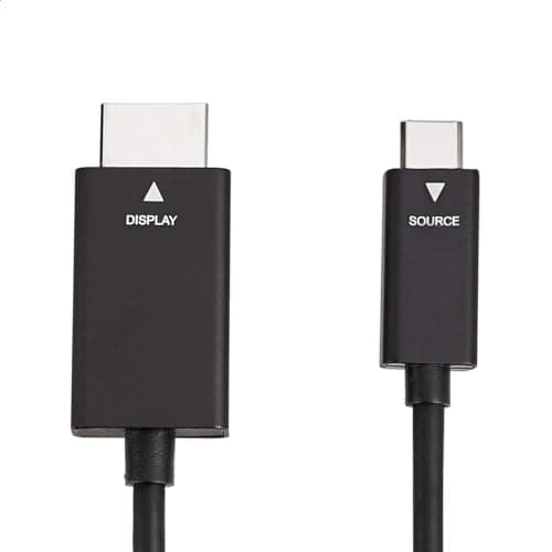 Amazon Basics Adaptador de cable USB-C (fuente) a HDMI (pantalla) unidireccional de aluminio premium (compatible con Thunderbolt 3) 4K@60Hz, 6 pies, negro - imagen 5
