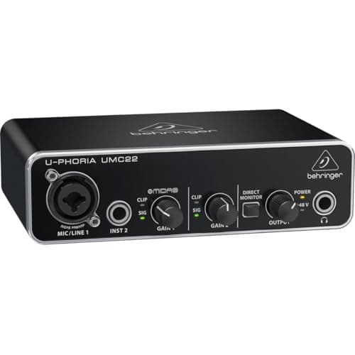 Behringer UMC22 Audiophile 2x2, interfaz de audio USB de 48 kHz con preamplificador de micrófono Midas | Para grabar micrófonos e instrumentos - imagen 5
