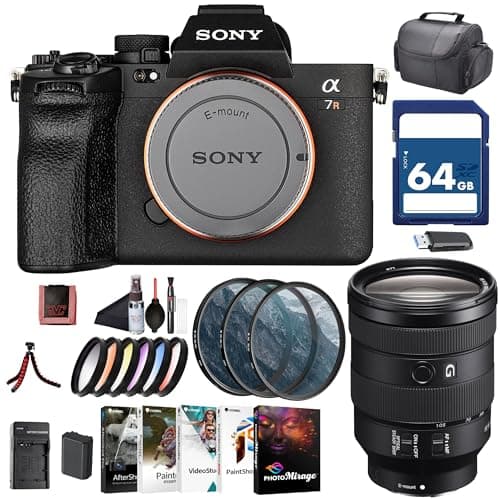 Cuerpo de cámara sin espejo Sony Alpha 7R V (ILCE-7RM5/B) - Sensor de fotograma completo de 61 MP | Enfoque automático de IA | Lente FE de 24-105 mm, tarjeta de 64 GB, kit de filtros, software fotográfico, batería compatible con NP-FZ100 y más - imagen 2