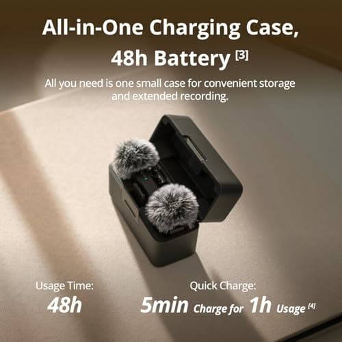DJI Mic Mini (2 TX + 1 RX + Estuche de Carga), Micrófono Lavalier Inalámbrico para iPhone/Cámara/Android, Ultraligero, Audio Rico en Detalles, Uso 48h, Cancelación de Ruido, Limitación Automática, Vlog, Streaming - imagen 5