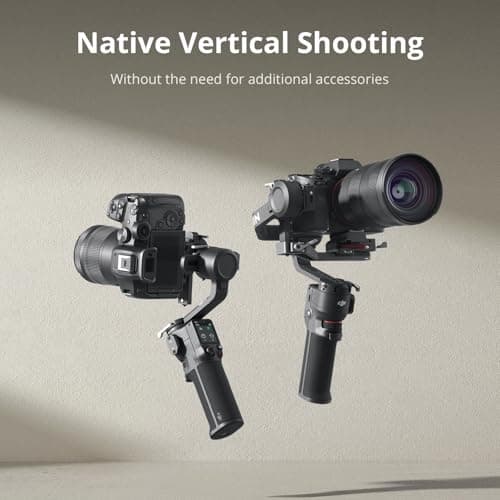 DJI RS 3 Mini, Estabilizador de cardán de 3 ejes para cámaras Canon/Sony/Panasonic/Nikon/Fujifilm, carga útil probada de 2 kg (4,4 lbs), cardán de cámara con disparo vertical nativo, negro - imagen 4