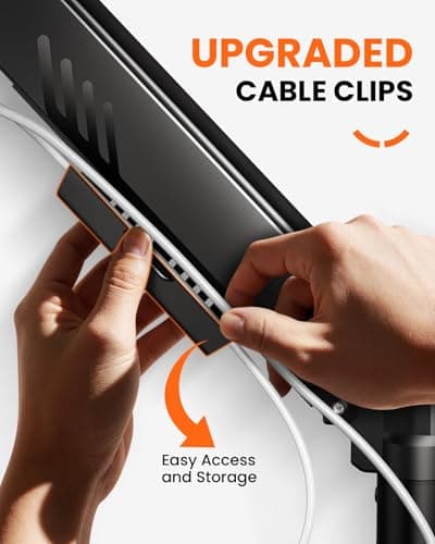 ErGear Brazo para monitor único, soporte de monitor totalmente ajustable para pantallas de 13 a 34 pulgadas, soporte para monitor de computadora de instalación rápida con soporte VESA sin herramientas, gestión de cables, soporta 19,8 libras, VESA máx. 100 x 100 mm - imagen 4