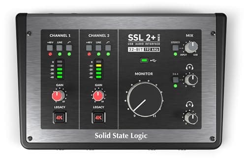 Interfaz de audio USB Solid State Logic SSL 2 Plus MKII con auriculares duales, cuatro salidas balanceadas y preamplificadores de micrófono líderes en su clase - imagen 2