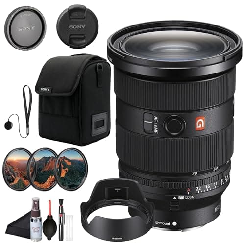 Lente de zoom estándar Sony FE 24-70 mm F2.8 GM II: óptica G Master liviana, rendimiento expansivo en condiciones de poca luz SEL2470GM2, kit de filtro, protector de tapa, kit de limpieza - imagen 2