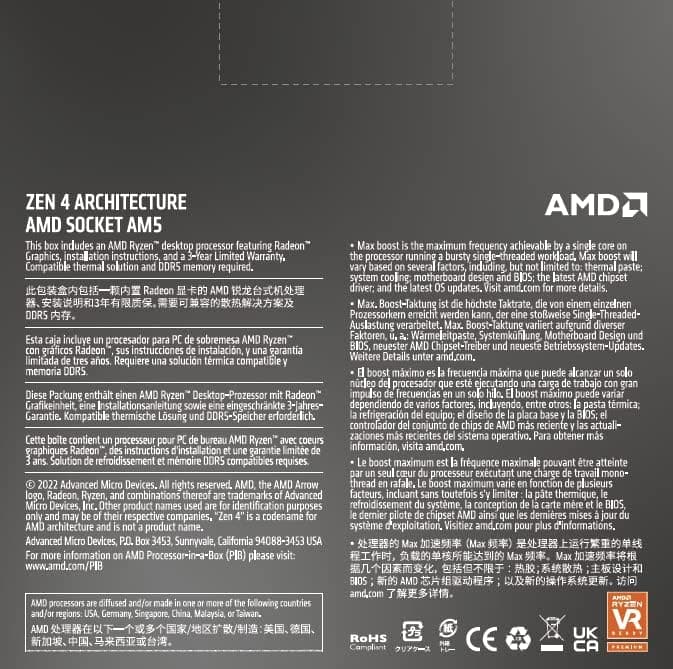 Procesador de escritorio desbloqueado AMD Ryzen 7 7700X de 8 núcleos y 16 hilos - imagen 5