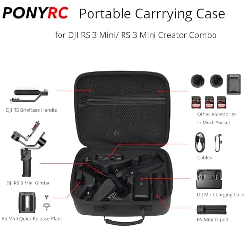 RS 3 Mini Estuche, Bolsa de Hombro de Almacenamiento Impermeable Estuche de Transporte de Viaje para DJI RS 3 Mini/Creator Combo, Accesorios estabilizadores livianos de cardán de 3 Ejes - imagen 4