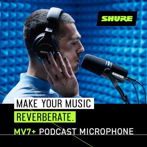 Shure MV7+ Micrófono dinámico - Micrófono de podcast USB-C y XLR para streaming, grabación y transmisión, certificado OBS, modo de nivel automático, filtro pop digital, panel LED, negro - imagen 5
