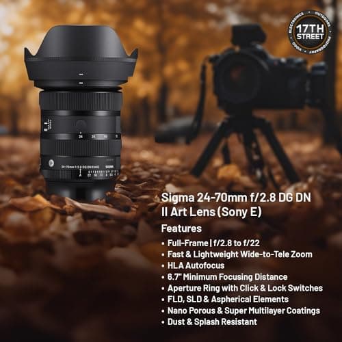 Sigma 24-70 mm f2.8 DG DN II Art Lens Sony E, formato de fotograma completo, seis elementos SLD, 11 hojas redondeadas, Godox Flash TT350S Mini, tarjeta de memoria Extreme PRO de 64 GB y paño de limpieza Waith (juego de paquetes) - imagen 4