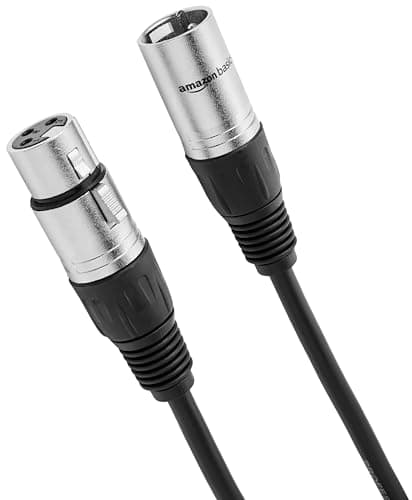 Amazon Basics Cable de micrófono XLR macho a hembra para altavoz o sistema PA, estudio de grabación, todos los conductores de cobre, blindaje de bajo ruido, cubierta de PVC de 6 mm, 6 pies, negro - imagen 2