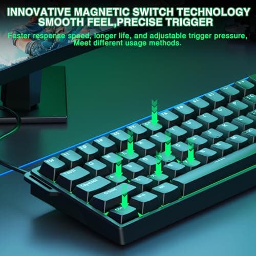 Aula WIN60 HE - Teclado Mecánico Gaming 60% Cableado, Interruptor Magnético Intercambiable en Caliente, Modo de Disparo Rápido de Actuación Ajustable, Tasa de Sondeo 8000 Hz, Teclado Pequeño RGB Diseño Compacto 60% para PC - imagen 5