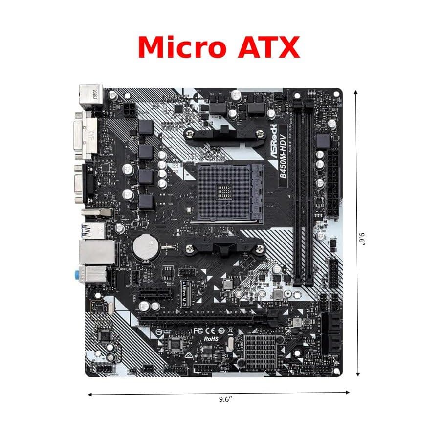 B450M-HDV R4.0 AMD B450 AM4 Socket Ryzen 2000 - 5000 Procesadores DDR4 3200 64GB HDMI DVI-D D-Sub Placa base SATA 6Gb/s Micro ATX M.2 - imagen 3