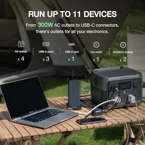 EF ECOFLOW Central eléctrica portátil River 2 Max 500, batería LiFePO4 de 499 Wh/carga rápida de 1 hora, generador solar de salida de hasta 1000 W (panel solar opcional) para camping al aire libre/caravanas/uso doméstico - imagen 5