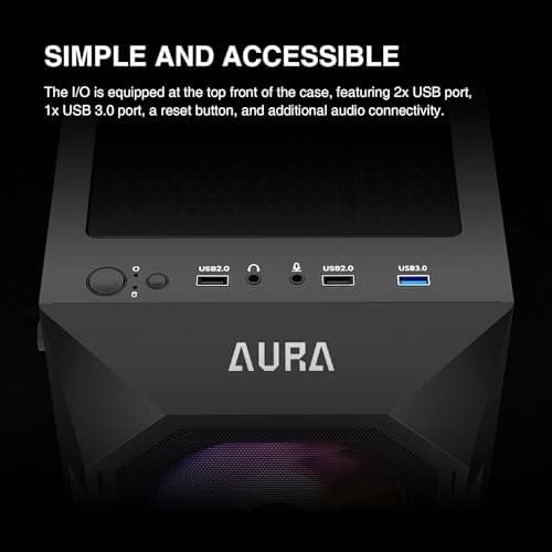 GAMDIAS ATX Caja de PC para computadora de juegos de torre media de vidrio templado, 4 ventiladores ARGB incorporados de 120 mm, malla de flujo de aire frontal, ventiladores de hasta 6 x 120 mm, GPU/VGA de 340 mm, AIO/radiador de 360 ​​mm, enfriador de CPU de 160 mm - imagen 5