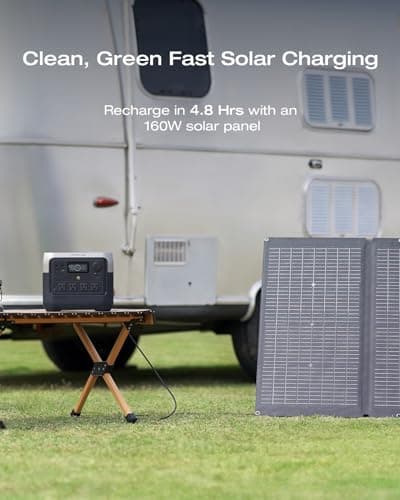 Generador solar EF ECOFLOW RIVER 2 Pro Estación de energía portátil de 768 Wh y batería LiFePO4 de panel solar portátil de 160 W, 70 minutos de carga completa, 4 × CA, para camping, vehículos recreativos, respaldo en el hogar - imagen 3
