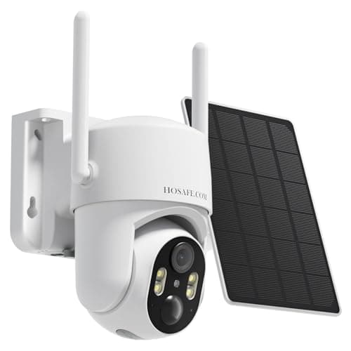 HOSAFE.COM Cámaras de seguridad solares inalámbricas para exteriores, cámaras remotas PTZ de 360° para seguridad del hogar con energía solar, cámara de seguridad 2K 3MP inalámbrica para exteriores, almacenamiento gratuito en la nube (se necesita aplicar) - imagen 2