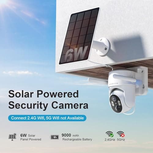 HOSAFE.COM Cámaras de seguridad solares inalámbricas para exteriores, cámaras remotas PTZ de 360° para seguridad del hogar con energía solar, cámara de seguridad 2K 3MP inalámbrica para exteriores, almacenamiento gratuito en la nube (se necesita aplicar) - imagen 3