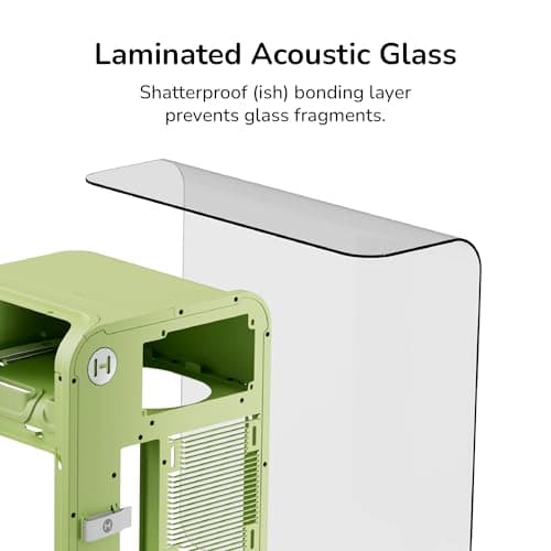 Hyte X50 - Caja de PC para juegos de torre media ATX de rendimiento moderno - Chasis optimizado de alto flujo de aire - Vidrio acústico laminado, curvado y de 4 mm de espesor - Paneles de micro malla con acero estampado resistente - Leche Matcha (verde) - imagen 5