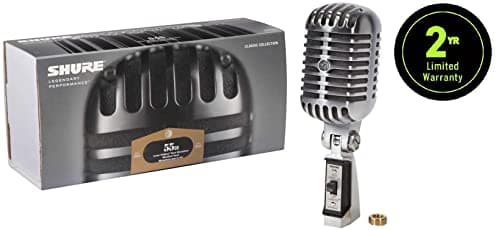 Micrófono icónico Shure 55SH Serie II: estilo vintage, calidad de sonido rica, construcción robusta, reducción de ruido montada contra golpes para voces e instrumentos, para presentaciones en vivo y grabación de estudio - imagen 5