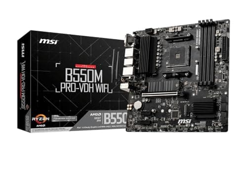 MSI B550M PRO-VDH WiFi ProSeries Motherboard (AMD Ryzen 5000, AM4, DDR4, PCIe 4.0, SATA 6Gb/s, M.2, USB 3.2 Gen 1, Wi-Fi, Bluetooth, D-SUB/HDMI/DP, Micro-ATX) - imagen 2