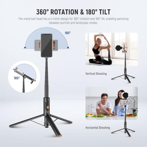 NEEWER Trípode Palo Selfie de 57,9" Compatible con iPhone Samsung Android, Soporte para teléfono Celular de Viaje Ligero y portátil de Metal con Soporte para teléfono y Control Remoto para grabación de Video, PA992 Negro - imagen 4