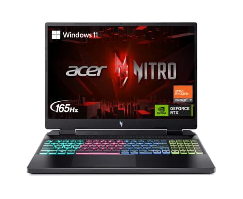 Portátil para juegos Acer Nitro 16 | CPU AMD Ryzen 7 7840HS OctaCore | GPU para portátil NVIDIA GeForce RTX 4060 | Pantalla IPS WUXGA de 16" 165 Hz | 16 GB DDR5 | SSD Gen 4 de 1 TB | WiFi 6E | KB retroiluminado RGB | AN16-41-R4CY - imagen 2
