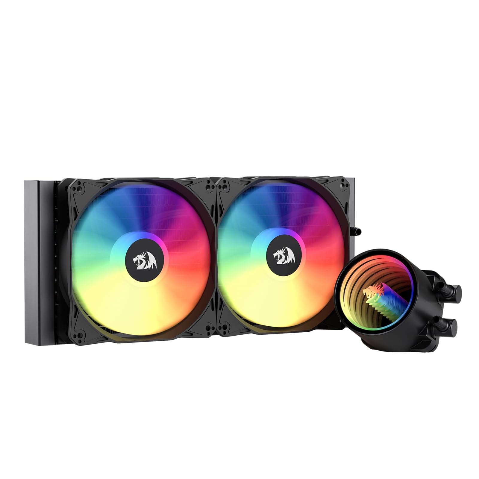 Redragon HL240 ARGB Sistema de refrigeración líquida, enfriador de agua para CPU con radiador de alta eficiencia de 3300 RPM, 20 dBA silencioso, maravilloso efecto espejo infinito, 2 ventiladores PWM RGB FDB de 120 mm, LGA 1700, AMD AM5 Ready - imagen 1