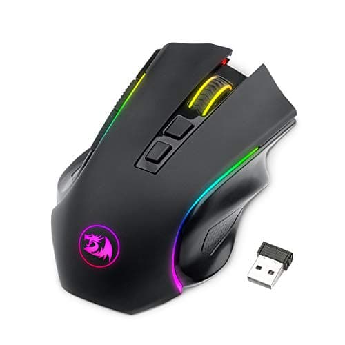 Redragon M602 Griffin RGB Gaming Mouse, Ratón ergonómico retroiluminado de espectro RGB con 7 modos de retroiluminación programables de hasta 8000 DPI para jugadores de PC con Windows (negro, inalámbrico) - imagen 2