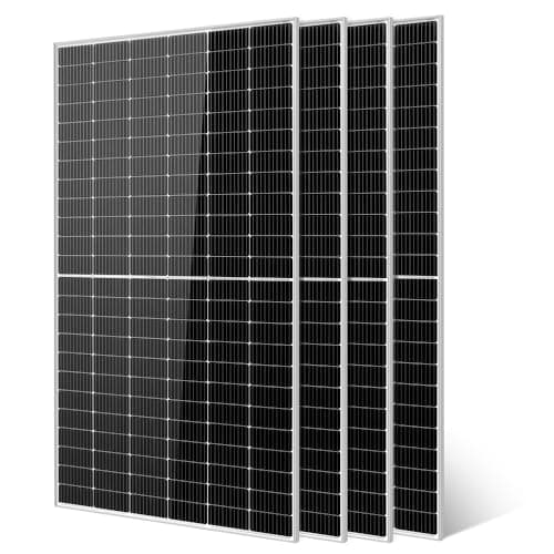 SUNGOLDPOWER Panel solar de 550 W, 4 unidades, monocristalino, alta eficiencia, IP68 resistente al agua para cargar batería de 12 V/24 V/36 V/48 V en techo, patio, granja, marino, sistema de red de encendido/apagado UL61730 (total 2200 W) - imagen 2