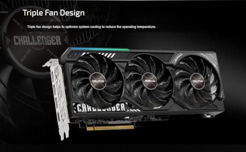 Tarjeta gráfica ASRock Radeon RX 9070 XT Challenger 16GB OC - Arquitectura AMD RDNA 4, reloj Boost de 2970 MHz, 16GB GDDR6, PCIe 5.0, DisplayPort 2.1a, HDMI 2.1b, refrigeración por ventilador triple 800W - imagen 4