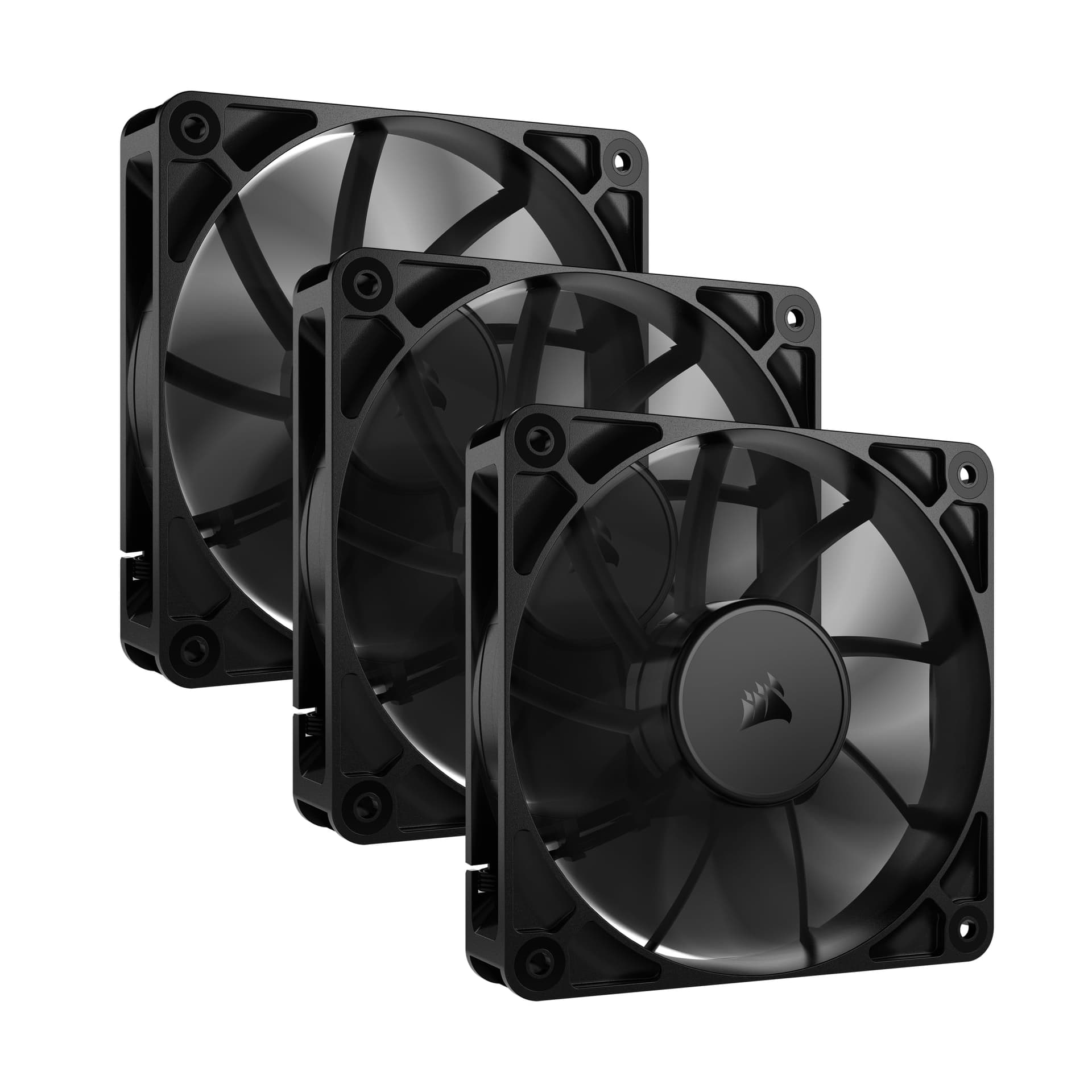 Ventiladores CORSAIR RS120 PWM de 120 mm - Conexión en cadena - Silencioso - Rodamiento de cúpula magnético - Paquete triple - Negro - imagen 1