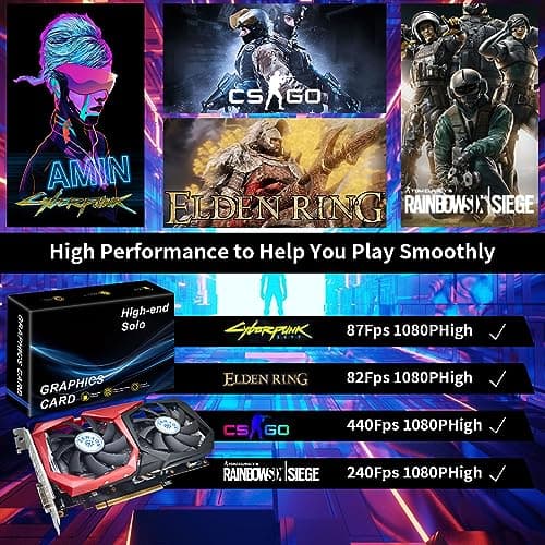 ZER-LON Tarjetas gráficas GeForce GTX 1660 Super 6GB, GDRR6 192Bit PCIE 3.0X16 Gpu para juegos de computadora, tarjeta de video con ventiladores de congelación duales con puertos HDMI/DP/DVI compatible con 4K y 8K HD - imagen 5