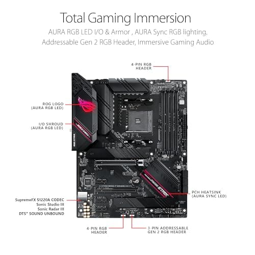 Asus ROG Strix B550-F Gaming WiFi II Placa base para juegos AMD AM4 (Ryzen de 3.ª generación) ATX (PCIe 4.0, WiFi 6E, LAN de 2,5 Gb, BIOS Flashback, HDMI 2.1, encabezado RGB direccionable Gen 2 y Aura Sync) - imagen 3