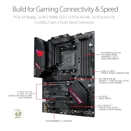 Asus ROG Strix B550-F Gaming WiFi II Placa base para juegos AMD AM4 (Ryzen de 3.ª generación) ATX (PCIe 4.0, WiFi 6E, LAN de 2,5 Gb, BIOS Flashback, HDMI 2.1, encabezado RGB direccionable Gen 2 y Aura Sync) - imagen 5