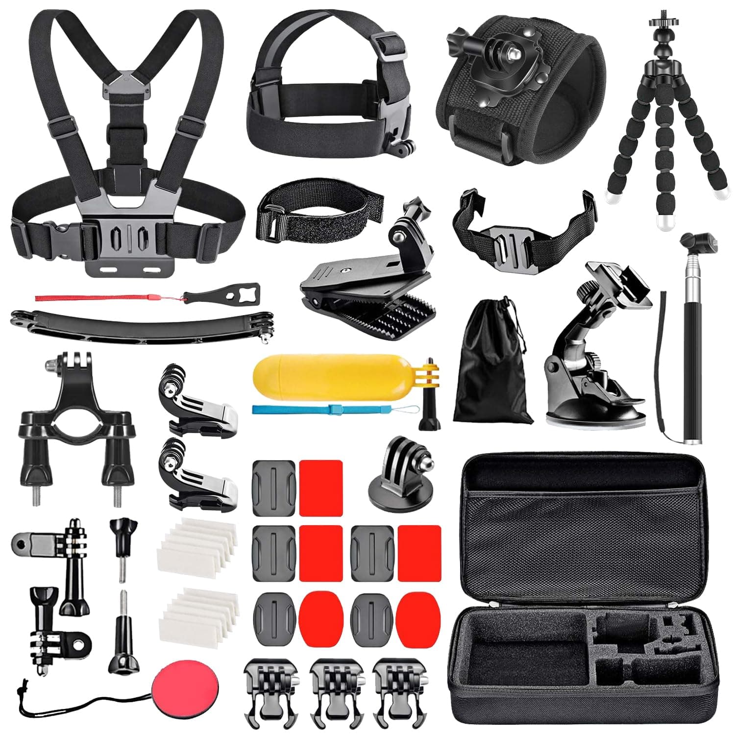 Kit de accesorios para cámara de acción 50 en 1 compatible con Gopro Hero 12 11 10 9, DJI OSMO 4 3 2, Insta360 X3 X2 GO 3, SJCAM, DBPOWER, Campark, Sony Sports DV - imagen 1