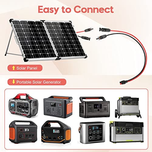 Kit de conector de cable de panel solar de 10 AWG, compatible con conector solar y conector Anderson para RV, Goal Zero Yeti, estación de energía de generador solar portátil Renogy (1.6 pies) - imagen 5