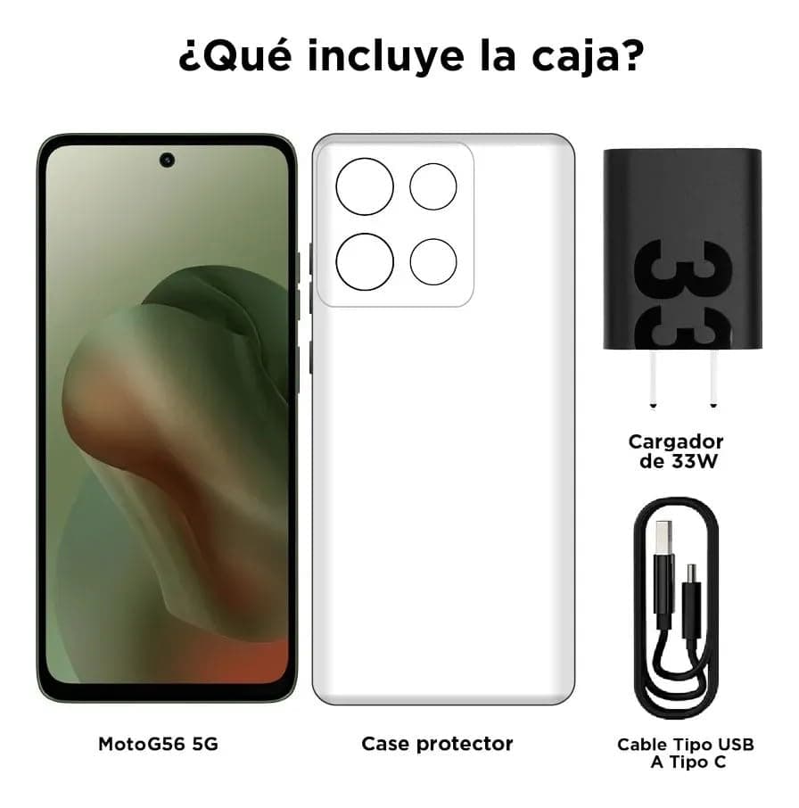 Motorola Moto G56 5G Ai (Tmobile Mint Tello & Global) (256GB+8GB) NFC IP68 IP69 Teléfono Robusto 50MP Cam Dual Sim 6.7" XT2529-1 Versión Latinoamericana (Black Oyster) - imagen 5