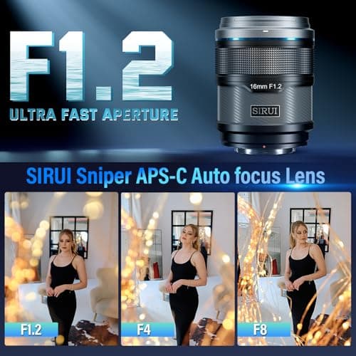 SIRUI Sniper Lente de enfoque automático de 0.630 in, lente de cámara APS-C gran angular F1.2 para A5, A6, FX30, ZV-E10 (montaje E, negro) - imagen 3