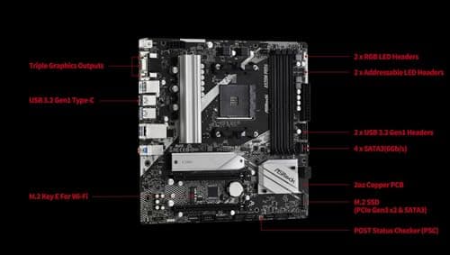 ASRock A520M Pro4 AMD Ryzen 3000/4000 Series (Soket AM4) Compatible con chipset A520, placa base Micro ATX [Producto de distribuidor nacional autorizado] - imagen 4