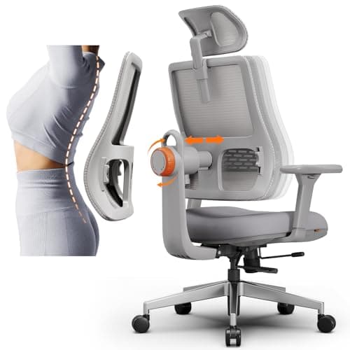 Newtral Silla de Oficina Ergonómica con Respaldo Alto, Silla de Escritorio para Oficina en Casa con Soporte Lumbar de Seguimiento Automático, Reposacabezas Ajustable, Reposabrazos 3D, Profundidad y Altura del Asiento Ajustables, Reclinación de 96°-126° - imagen 2