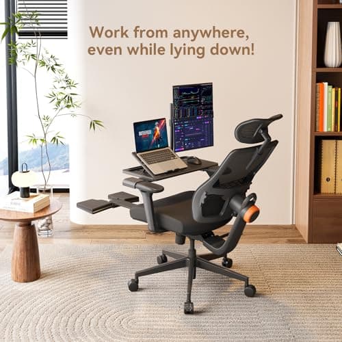Newtral Silla de Oficina Ergonómica con Reposapiés, Soporte Lumbar de Seguimiento Automático, Silla de Escritorio con Respaldo Alto y Reposabrazos 4D, Bloqueo de Inclinación de 136°, Profundidad y Altura del Asiento Ajustables - imagen 4