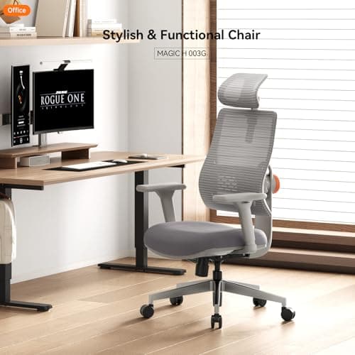 Newtral Silla de Oficina Ergonómica con Respaldo Alto, Silla de Escritorio para Oficina en Casa con Soporte Lumbar de Seguimiento Automático, Reposacabezas Ajustable, Reposabrazos 3D, Profundidad y Altura del Asiento Ajustables, Reclinación de 96°-126° - imagen 4