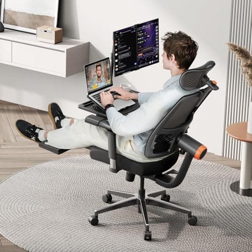 Newtral Silla de Oficina Ergonómica - Silla de Escritorio de Oficina en Casa con Soporte Lumbar Adaptable, con Reposapiés, Reposabrazos 4D, Profundidad y Altura del Asiento Ajustables - imagen 3