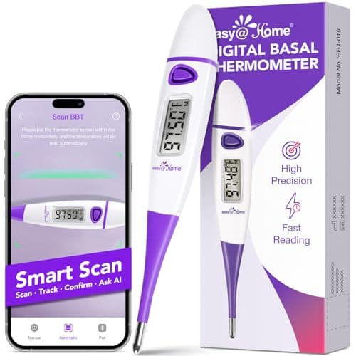 Termómetro corporal basal Easy@Home: BBT para predicción de fertilidad con recuperación de memoria - Termómetro basal digital preciso para monitoreo de temperatura con aplicación Premom - EBT-018 - imagen 2
