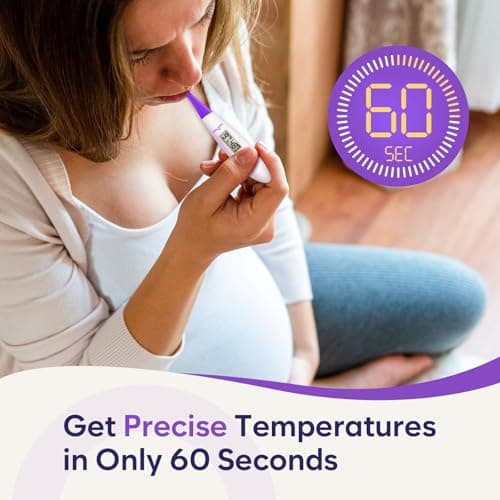 Termómetro corporal basal Easy@Home: BBT para predicción de fertilidad con recuperación de memoria - Termómetro basal digital preciso para monitoreo de temperatura con aplicación Premom - EBT-018 - imagen 4