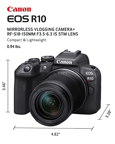 Canon EOS R10 RF-S18-150mm F3.5-6.3 is STM Kit de Lentes, Cámara Vlogging sin Espejo, 24.2 MP, Video 4K, Procesador de Imagen DIGIC X, Disparo de Alta Velocidad, Seguimiento de Sujeto, Compacto, para Creadores de Contenido Negro - imagen 4