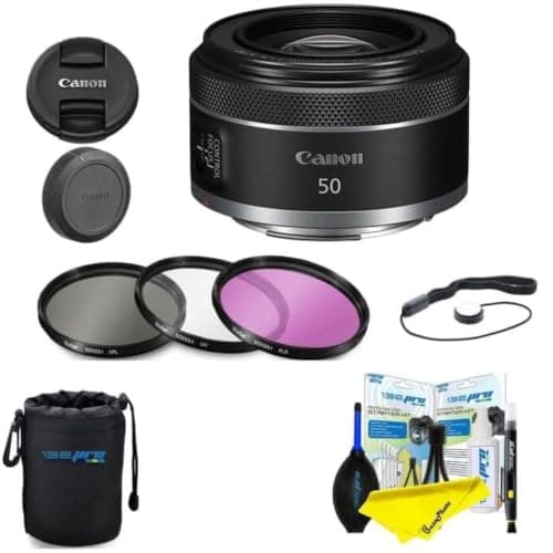 Canon RF50mm F1.8 STM para cámaras Canon con montura RF sin espejo de fotograma completo [EOS R, EOS RP, EOS R5, EOS R6] Negro (lente con paquete de accesorios avanzados BuzzPhoto) - imagen 2
