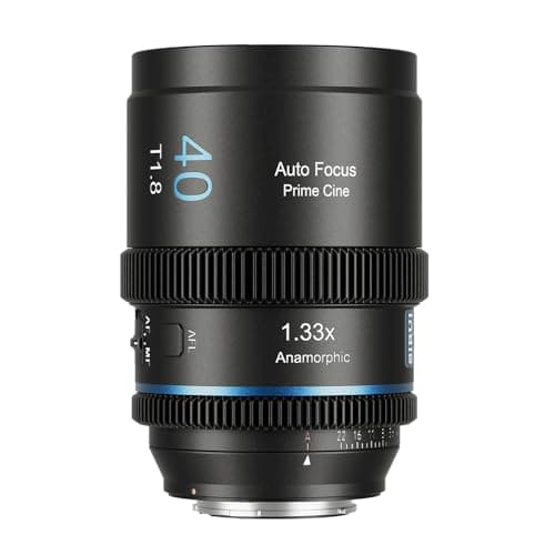 SIRUI Lente anamórfica T1.8 1.33X de 40 mm, lente de enfoque automático S35 para cámaras con montura E, A6500, A6700, FX3/30, serie ZV-E, serie A7, A9/9II (llamarada azul) - imagen 2
