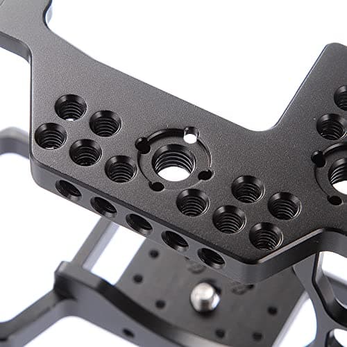 Hersmay A7III Cage with Top Handle, A9 Camera Cage for Sony A7III / A7RIII /A9 /A7II Mirrorless Camera, Multiple 1/4" 3/8" Screw Holes for Vlogging Video Shooting Filmmaking Rig - imagen 4