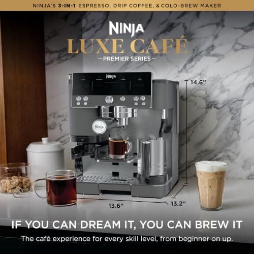 Ninja Luxe Café Premier 3-in-1 Espresso Machine, Drip Coffee, & Cold Brew - imagen 3